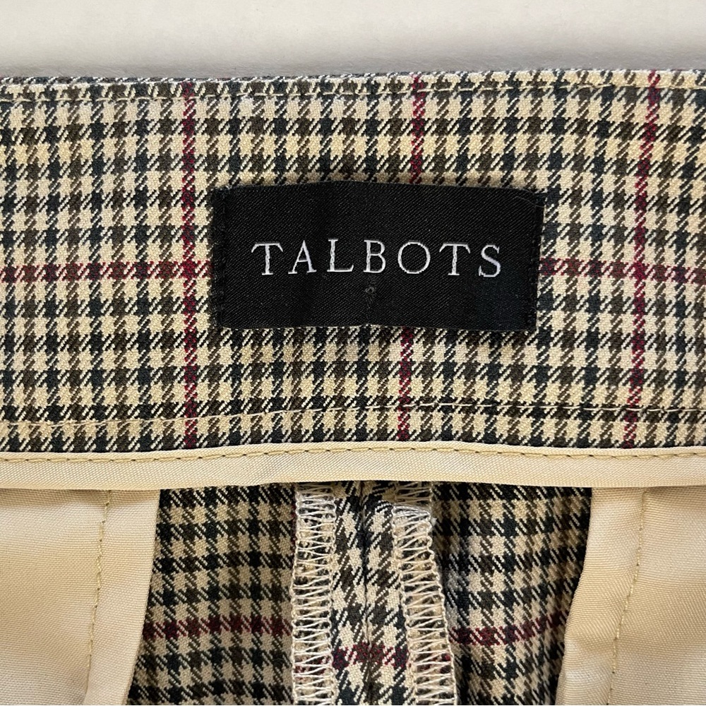 Talbots Chatham Ankle Pants Plaid‎ Womens Size 12 petite Cotton Blend Corpcore - Picture 5 of 11
